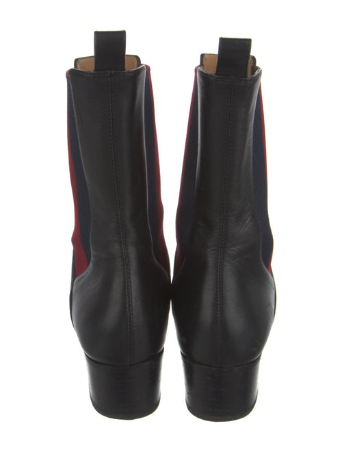 Gucci Sylvie Web Accent Leather Chelsea Boots