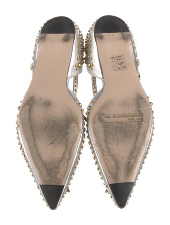 Gucci Faux Pearl Accents Leather D'Orsay Flats