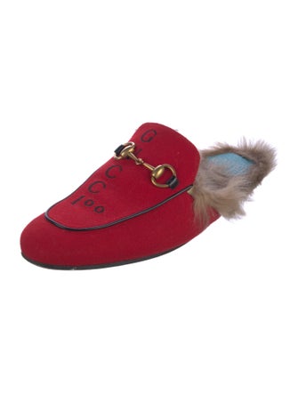 Gucci Horsebit Accent Velvet Slippers