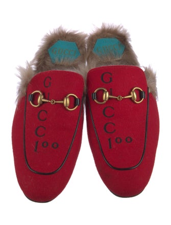 Gucci Horsebit Accent Velvet Slippers