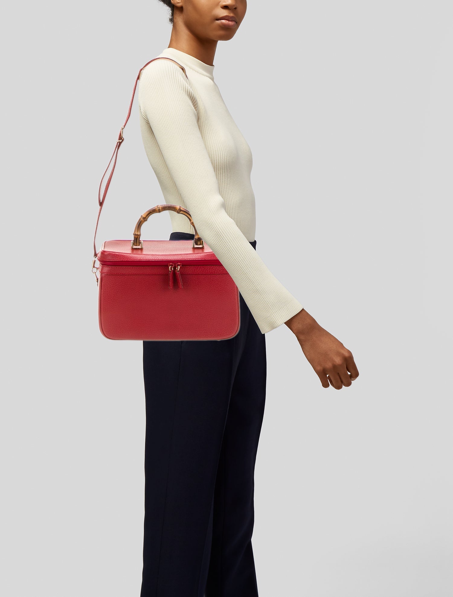 Gucci Leather Top Handle Bag Large