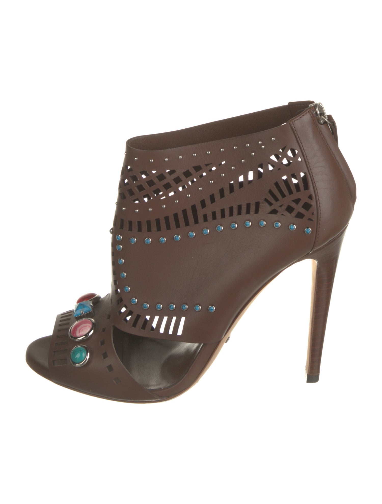 Gucci Leather Cutout Accent Sandals