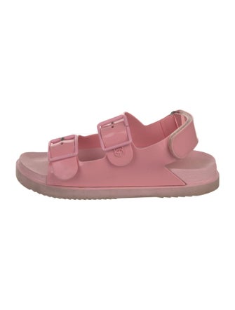 Gucci Double G Logo Rubber Slingback Sandals