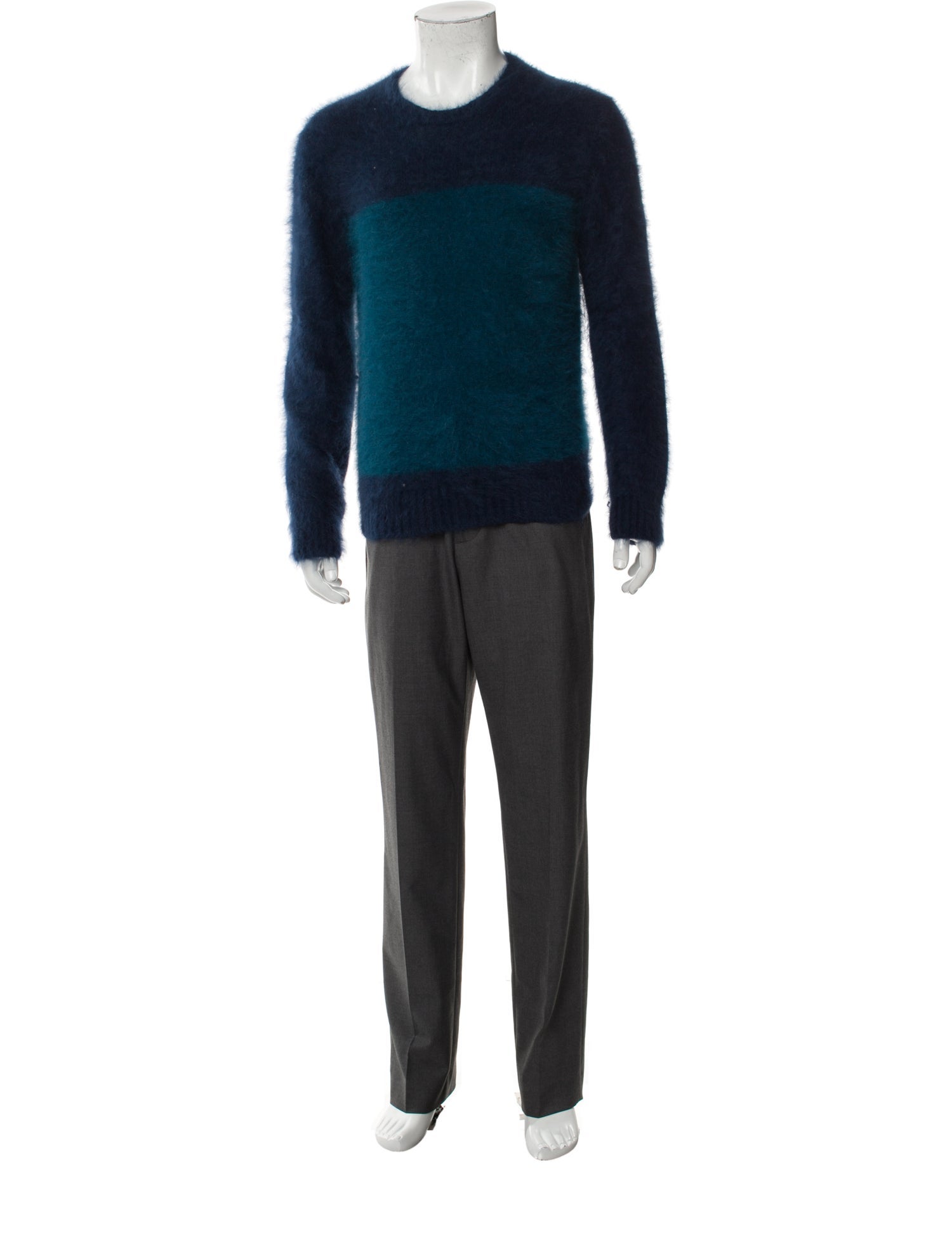 Gucci Angora Colorblock Pattern Pullover