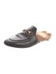 Gucci Leather Fur Trim Mules
