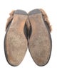 Gucci Leather Fur Trim Mules