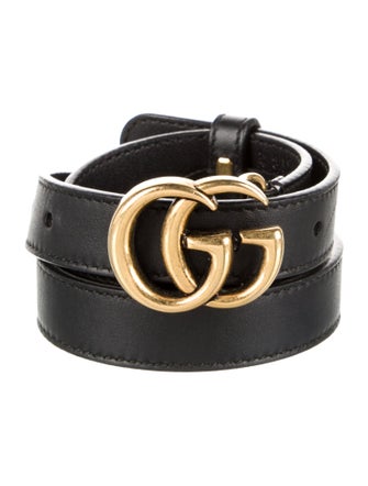 Gucci Double G Logo Skinny Belt