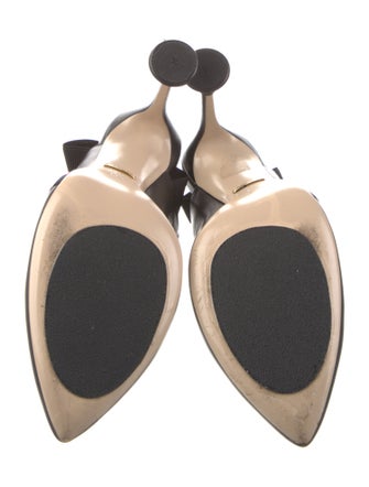 Gucci Web Accent Leather Slingback Pumps