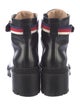 Gucci Sylvie Web Accent Leather Combat Boots