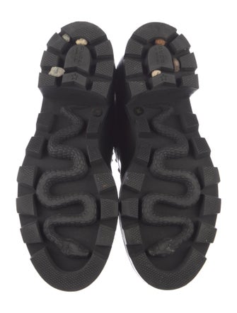 Gucci Sylvie Web Accent Leather Combat Boots