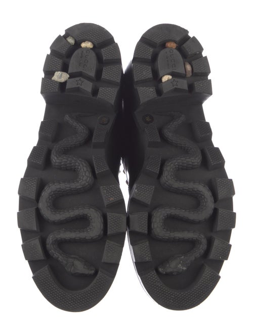 Gucci Sylvie Web Accent Leather Combat Boots