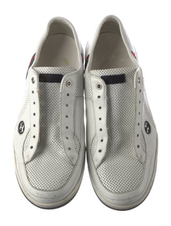 Gucci Web Accent Leather Sneakers