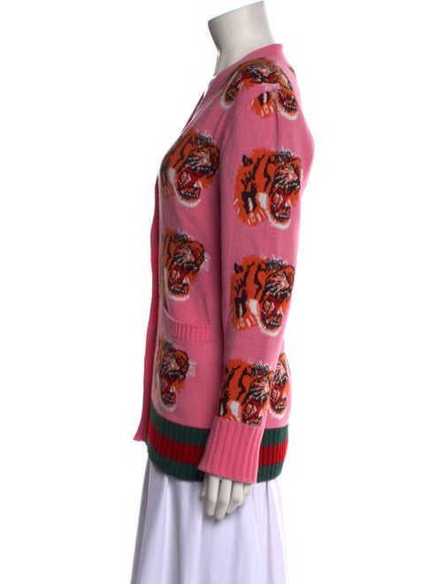Gucci Tiger Accent Web Trim Wool Sweater