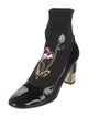 Gucci Patent Leather Floral Print Sock Boots