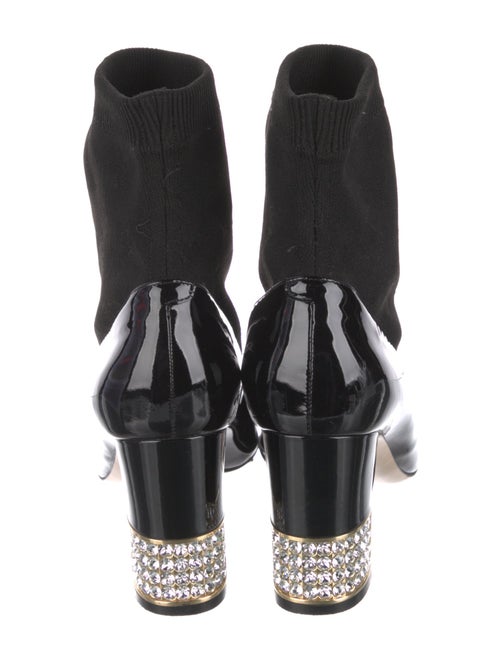 Gucci Patent Leather Floral Print Sock Boots