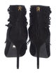 Gucci Suede Fringe Trim Accent Lace-Up Boots