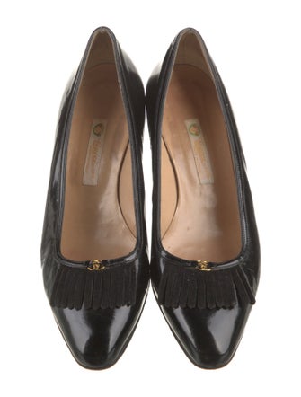 Gucci Patent Leather Fringe Trim Accent Pumps
