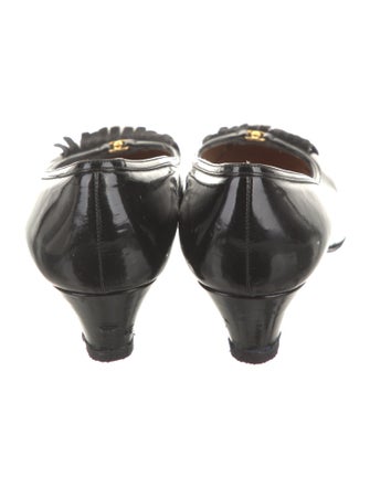 Gucci Patent Leather Fringe Trim Accent Pumps