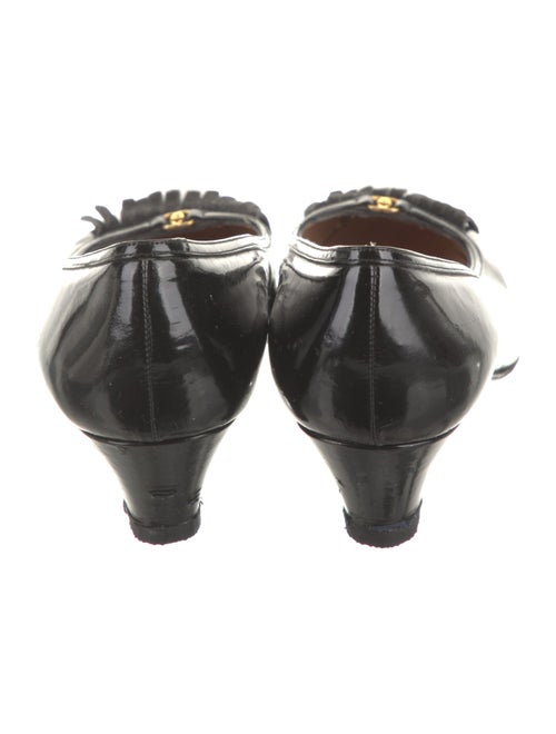 Gucci Patent Leather Fringe Trim Accent Pumps