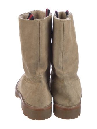 Gucci Sylvie Web Accent Suede Boots