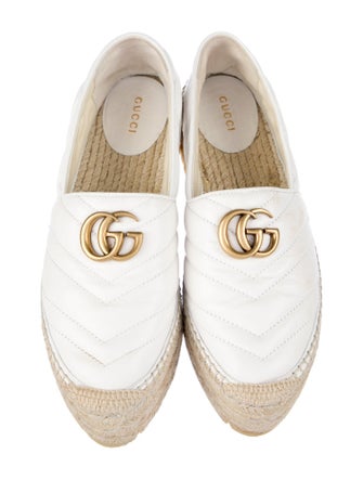 Gucci Double G Logo Leather Espadrilles