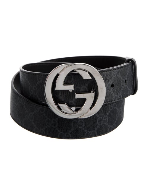 Gucci GG Supreme Leather Trim Embellishment Waist Belt