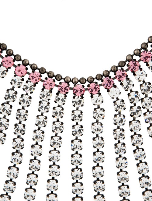 Gucci Crystal Fringe Collar Necklace