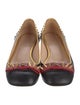Gucci Feline Head Accent Leather Ballet Flats