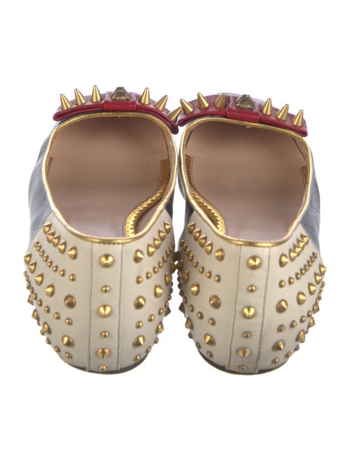 Gucci Feline Head Accent Leather Ballet Flats