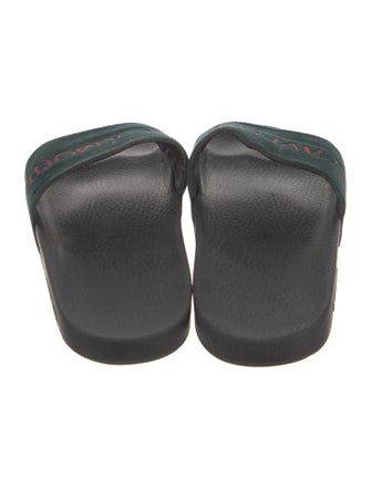 Gucci Velvet Graphic Print Slides