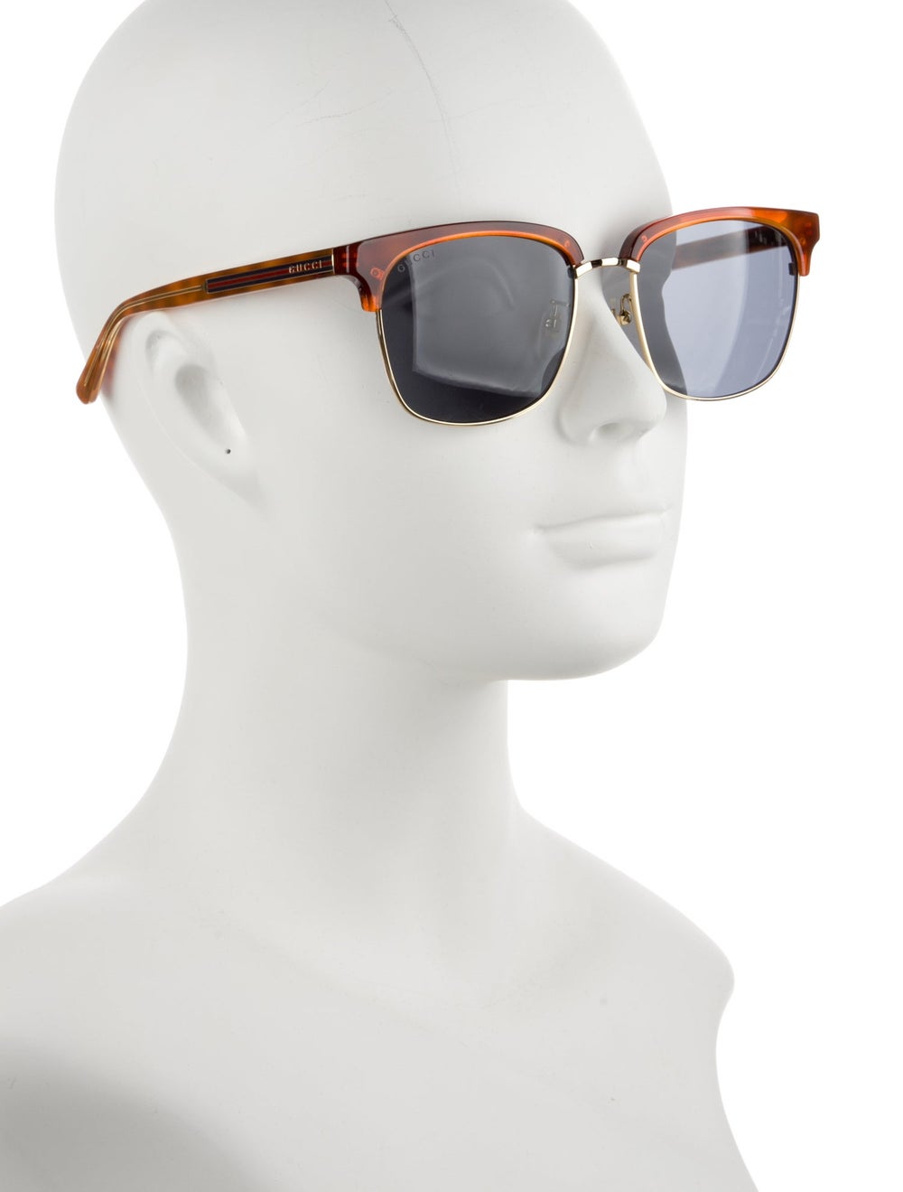 Gucci Square Sunglasses Orange Tortoiseshell Acet… - image 4