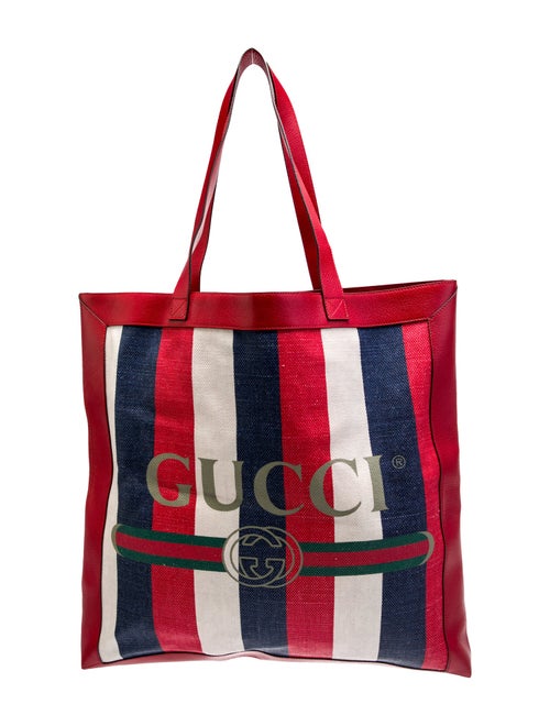 Gucci Web Sylvie Stripe Tote Large