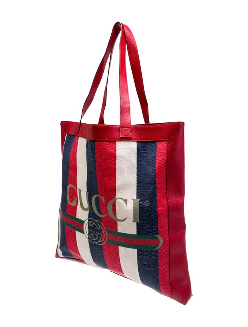 Gucci Web Sylvie Stripe Tote Large