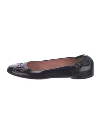 Gucci Horsebit Accent Patent Leather Ballet Flats