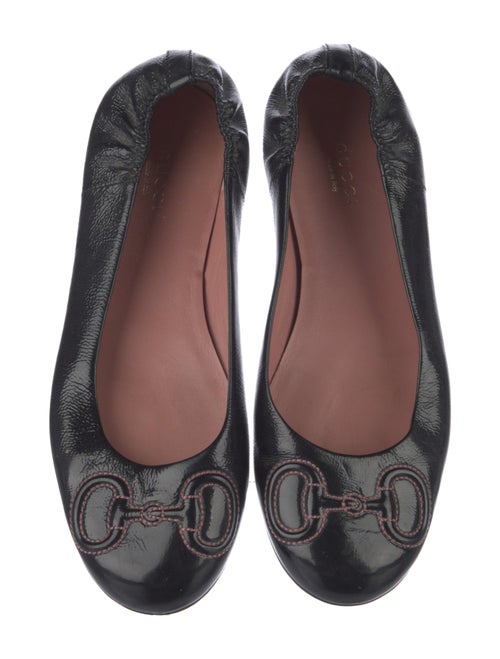 Gucci Horsebit Accent Patent Leather Ballet Flats