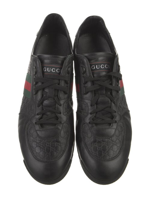 Gucci Web Accent Leather Sneakers