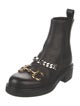 Gucci Chain-Link Accent Leather Combat Boots