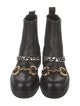 Gucci Chain-Link Accent Leather Combat Boots