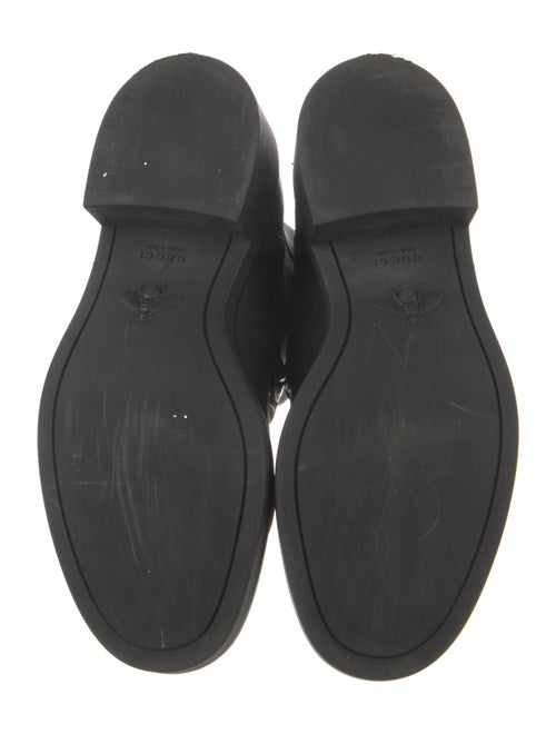 Gucci Chain-Link Accent Leather Combat Boots