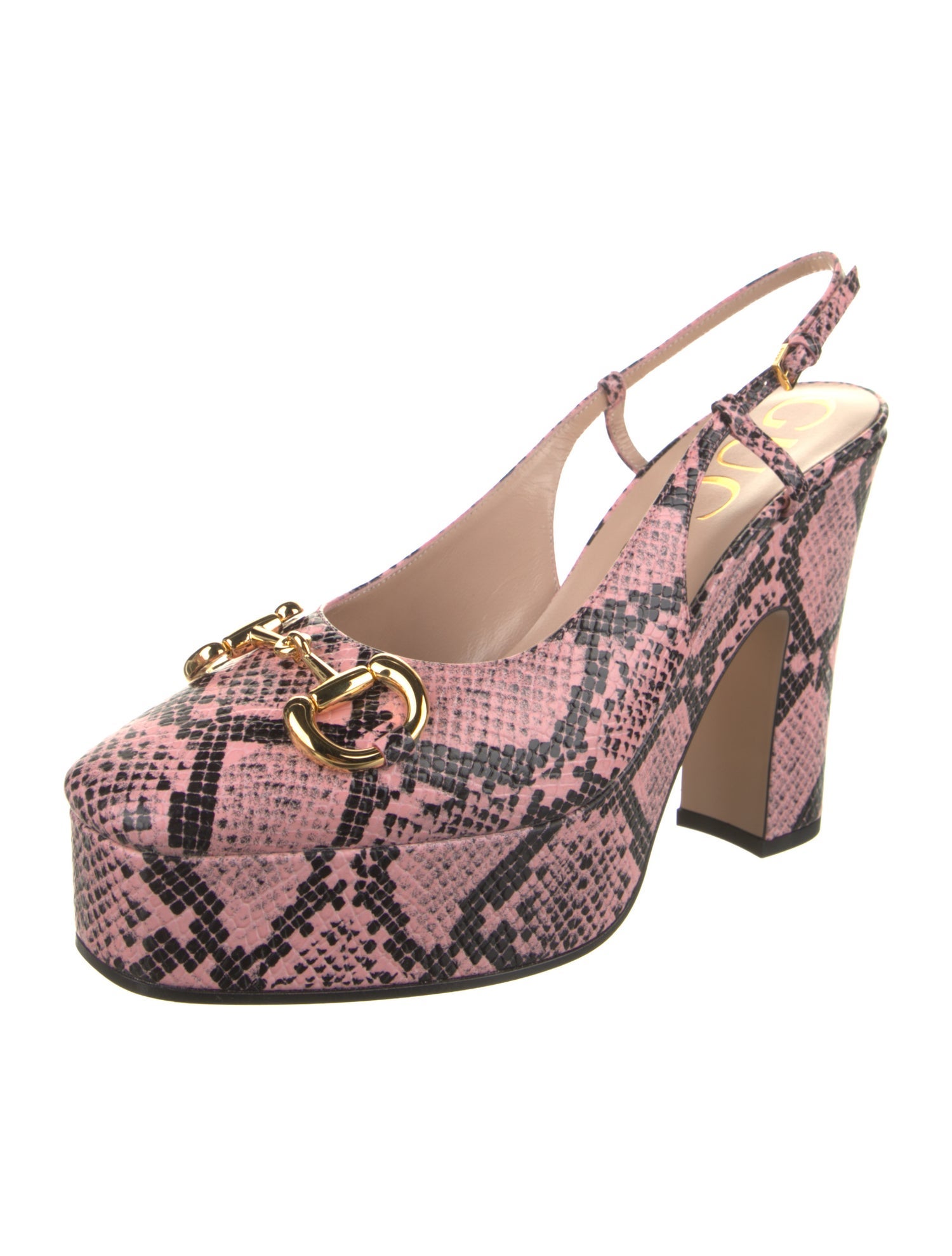 Gucci Horsebit Accent Leather Slingback Pumps