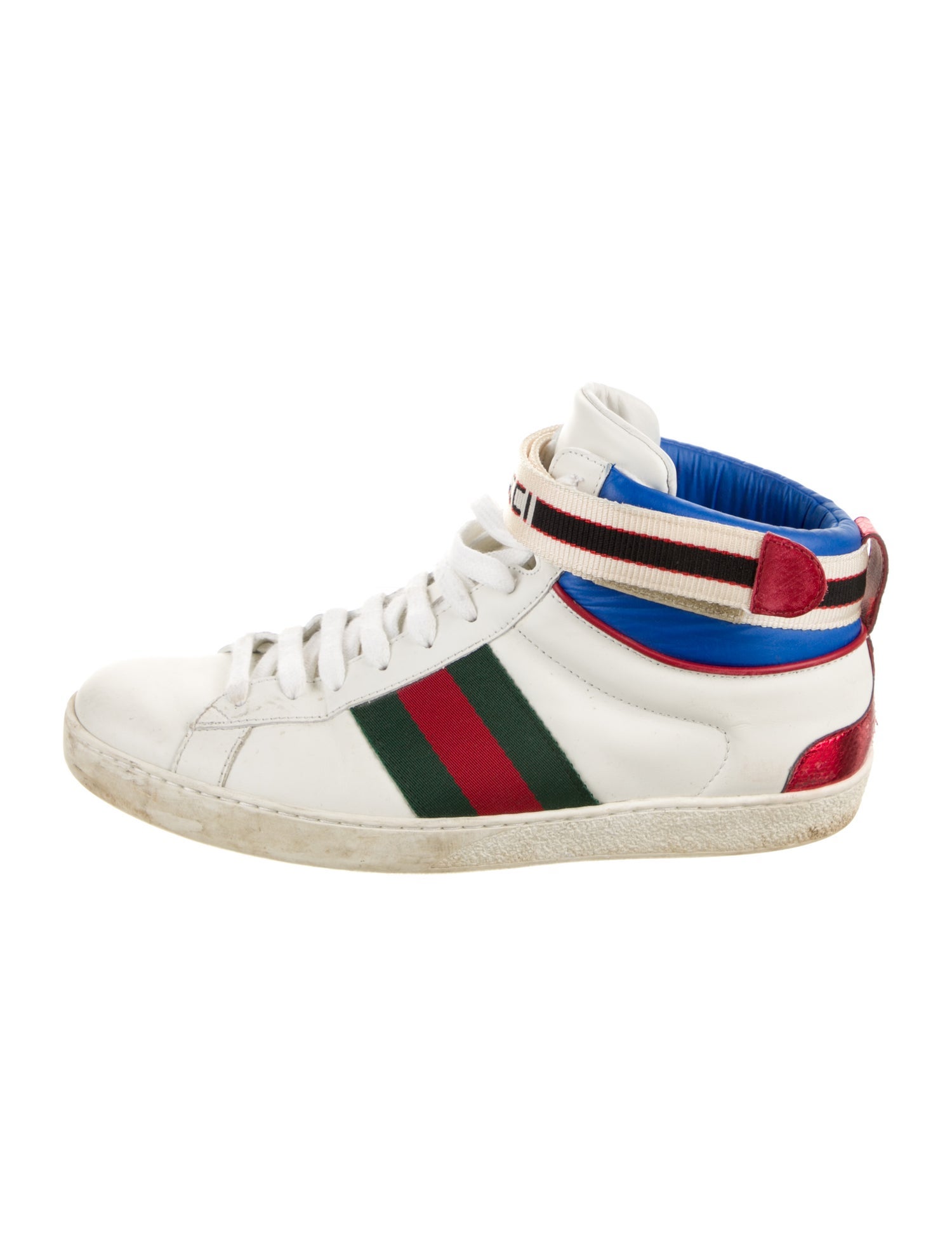 Gucci Web Accent Leather Sneakers