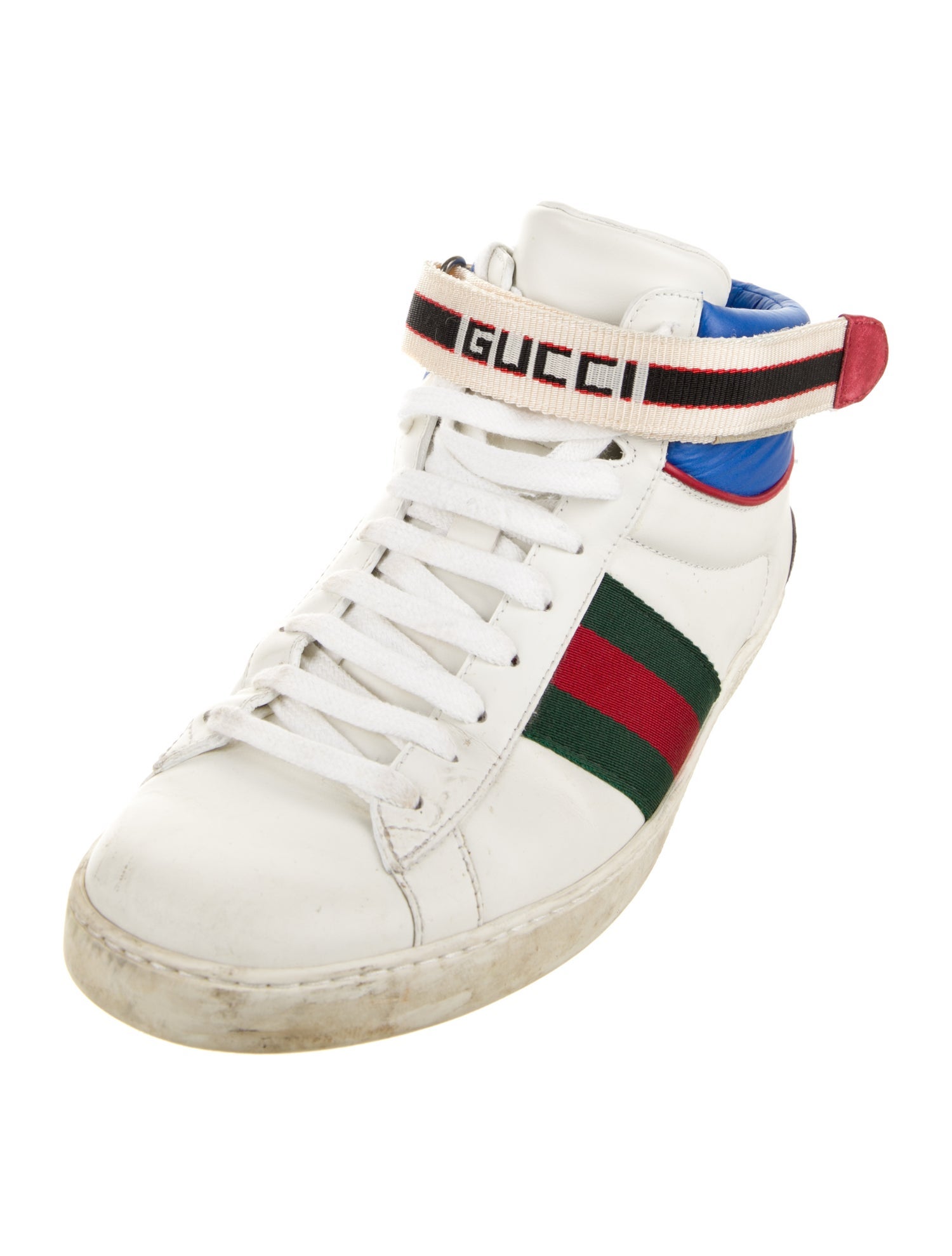 Gucci Web Accent Leather Sneakers