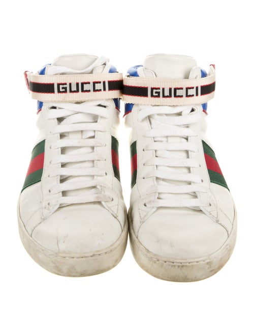Gucci Web Accent Leather Sneakers