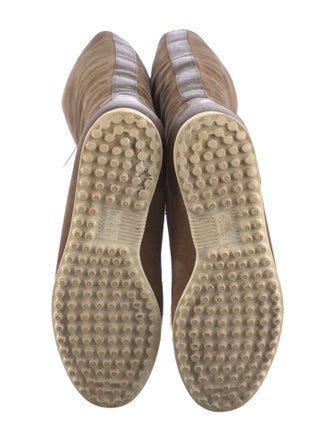 Gucci Web Accent Suede Lace-Up Boots