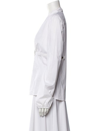 Gucci V-Neck Long Sleeve Button-Up Top