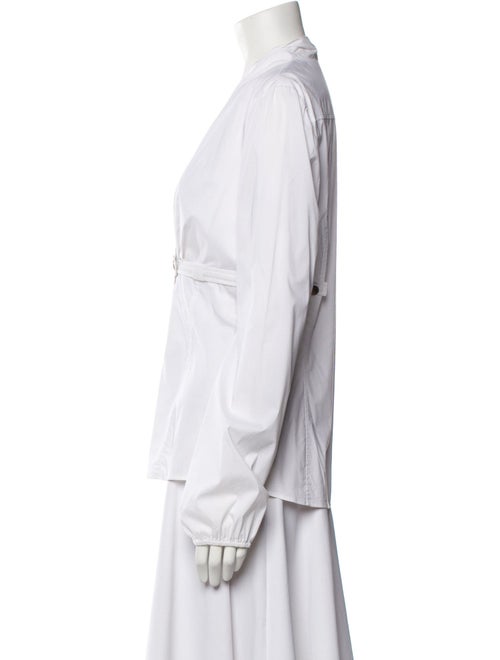 Gucci V-Neck Long Sleeve Button-Up Top