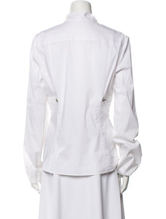 Gucci V-Neck Long Sleeve Button-Up Top