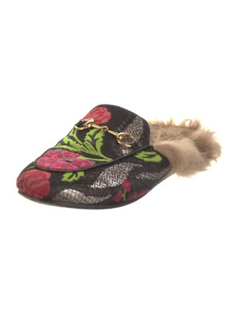 Gucci Horsebit Accent Floral Print Mules