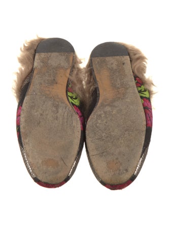 Gucci Horsebit Accent Floral Print Mules