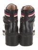 Gucci Sylvie Web Accent Leather Combat Boots